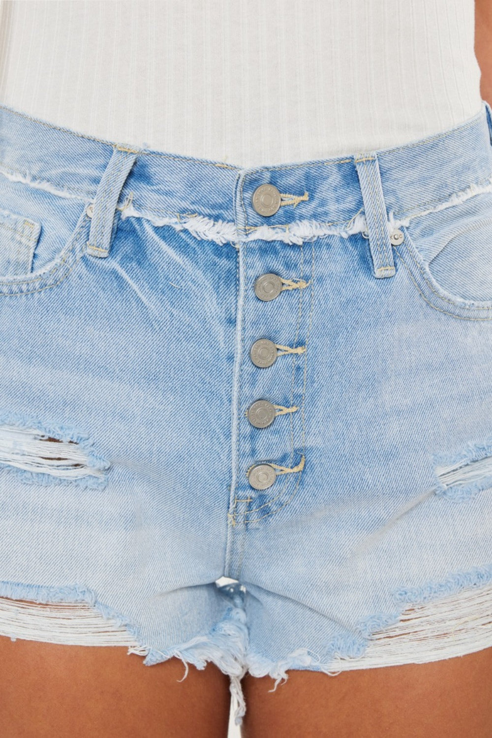 Haus Distressed Denim Shorts