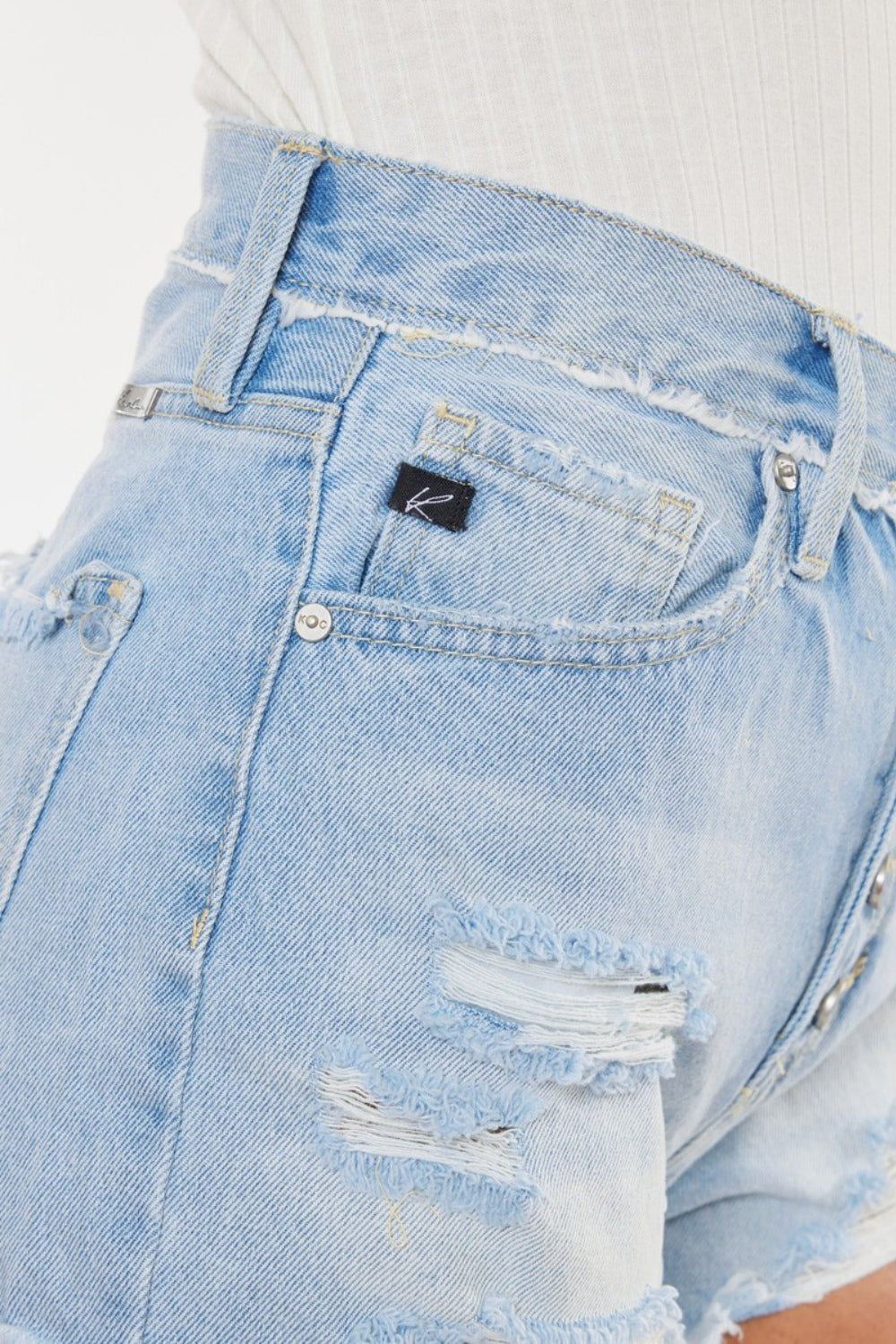 Haus Distressed Denim Shorts