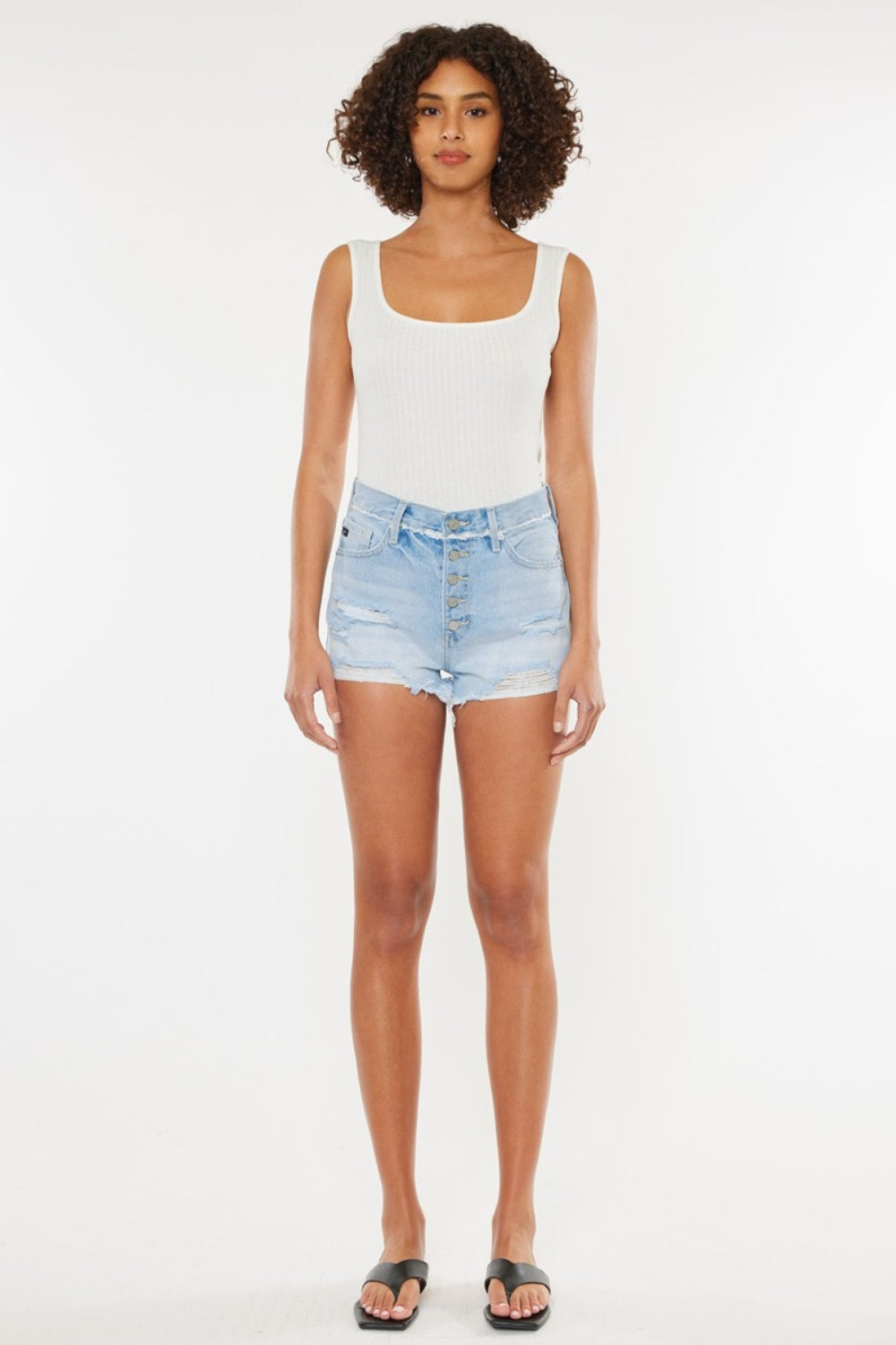 Haus Distressed Denim Shorts