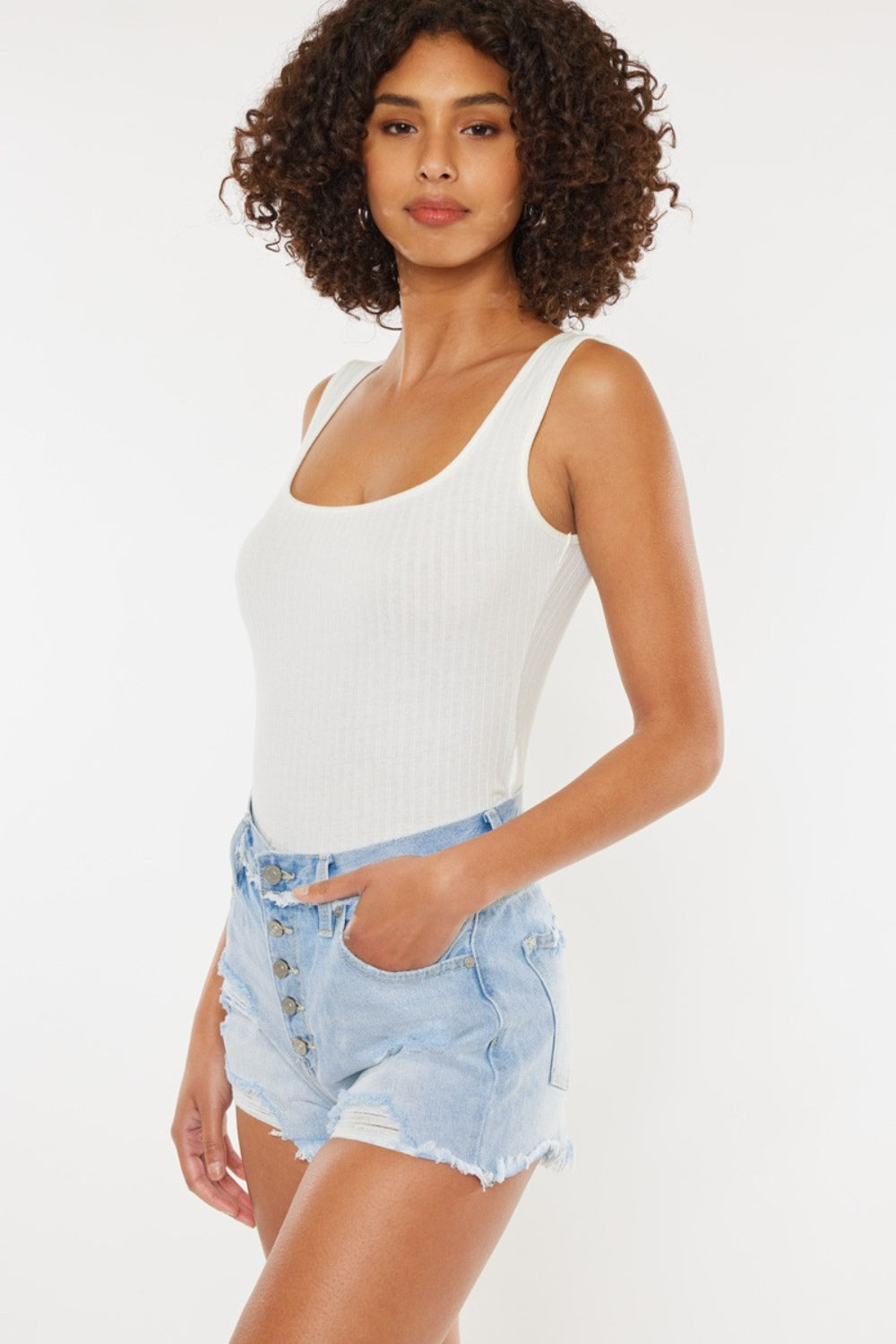 Haus Distressed Denim Shorts